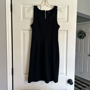 JCREW $128 Pleated flare dress In Black Color Size 4